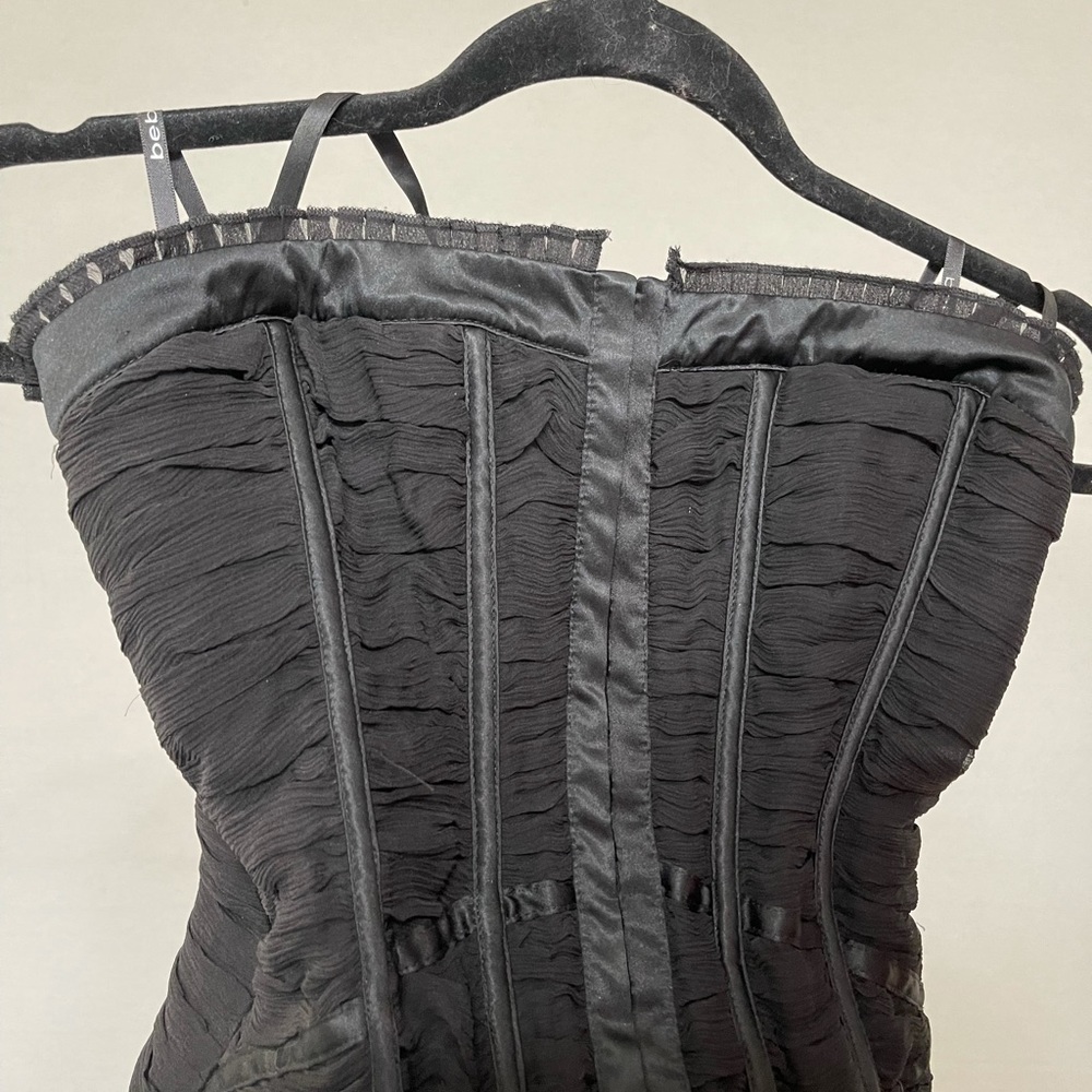 bebe Black Ruched Halter Corset Top - Picture 6 of 8